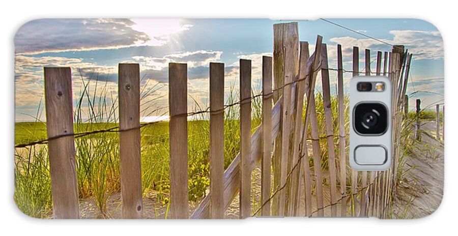 Race Point Beach Galaxy Case featuring the photograph Race Point Beach Fence by Marisa Geraghty Photography
