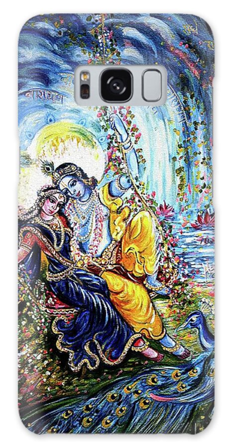 Krishna Galaxy S8 Case featuring the painting Radha Krishna Jhoola Leela by Harsh Malik