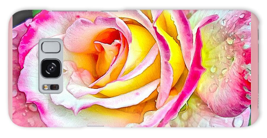 Rose Galaxy Case featuring the digital art Radiant Rose of Peace by Charmaine Zoe