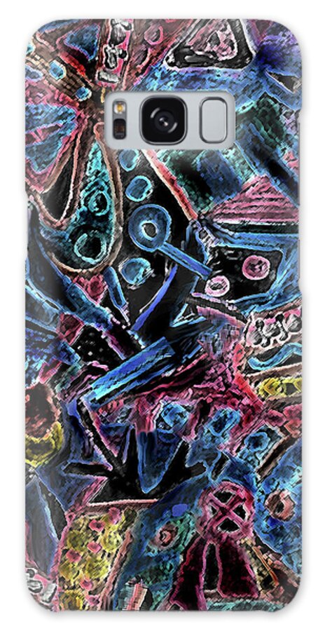 Colorful Abstract Galaxy Case featuring the digital art Rainbow Crystals by Jean Batzell Fitzgerald