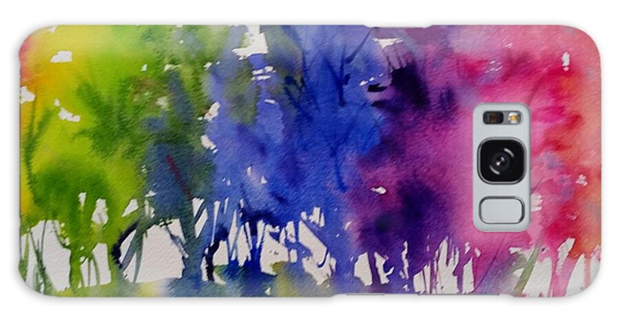 Abstract Galaxy Case featuring the painting Rainbow Forest by Patricia Kness