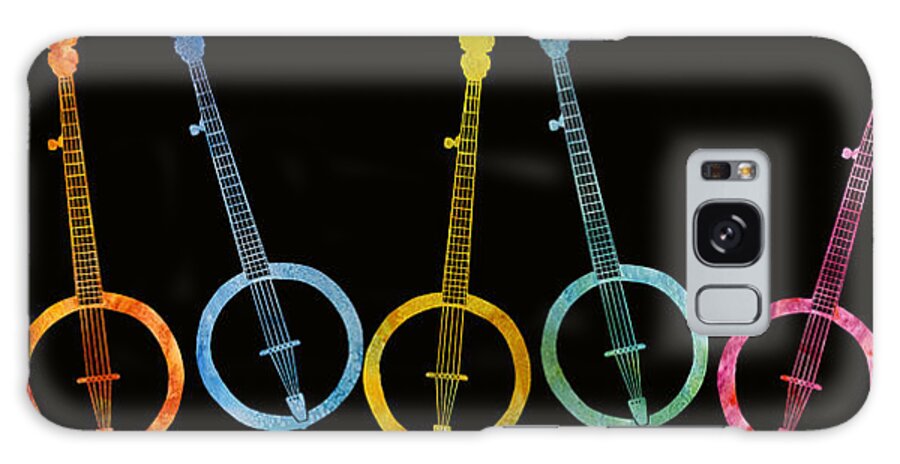 Banjo Galaxy S8 Case featuring the digital art Rainbow of Banjos by Jenny Armitage