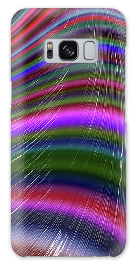 Rainbow Waves Galaxy Case featuring the digital art Rainbow Waves by Becky Herrera