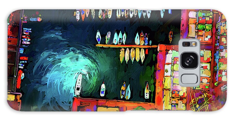 Harbour Galaxy Case featuring the painting Rainbowts by DC Langer