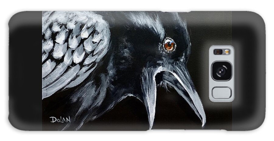 Acrylic Painting Galaxy Case featuring the painting Raven Complaining by Pat Dolan