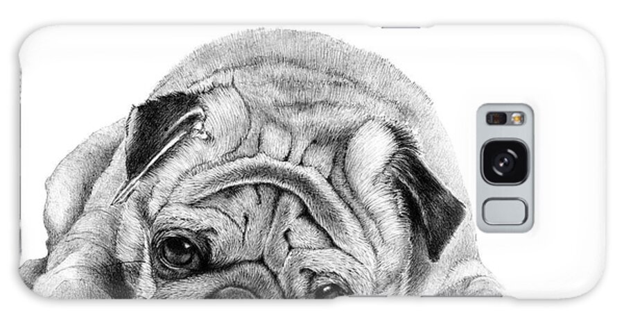 Dog Galaxy Case featuring the drawing Ready for Bed by Louise Howarth