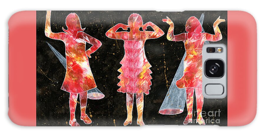 Dresses Galaxy S8 Case featuring the mixed media Besties - Ready to Dance by Lori Kingston