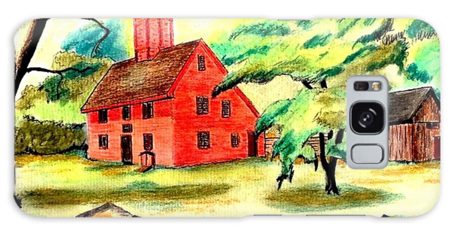 Drawings By Paul Meinerth Galaxy Case featuring the drawing Rebecca Nurse Homestead by Paul Meinerth