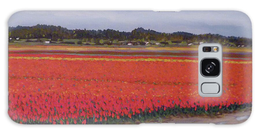 Landscape Galaxy Case featuring the painting Red and Orange Tulips by Stan Chraminski