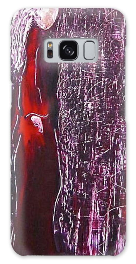 Woman Galaxy Case featuring the painting Red at Night by Janice Nabors Raiteri
