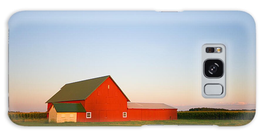 Country Galaxy S8 Case featuring the photograph Red Barn and the Moon by Alexey Stiop