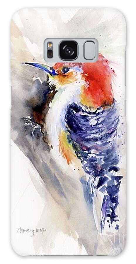Bird Galaxy Case featuring the painting Red-bellied Woodpecker by Christy Lemp
