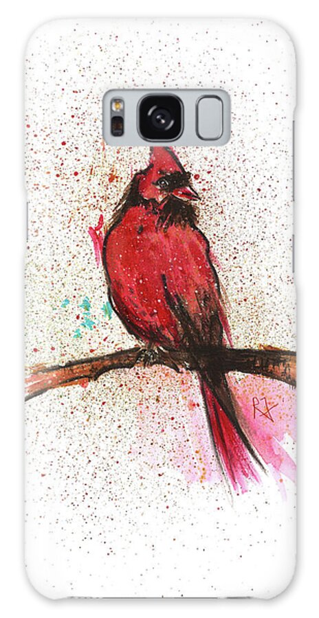 Red Bird Galaxy Case featuring the painting Red Cardinal by Remy Francis