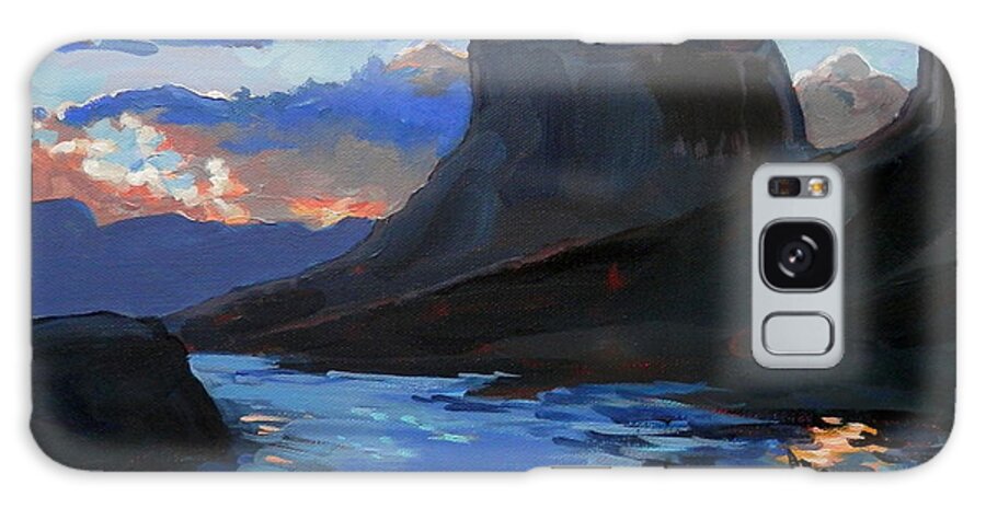 Utah Galaxy Case featuring the painting Red Cliffs Sunrise by Martha Tisdale