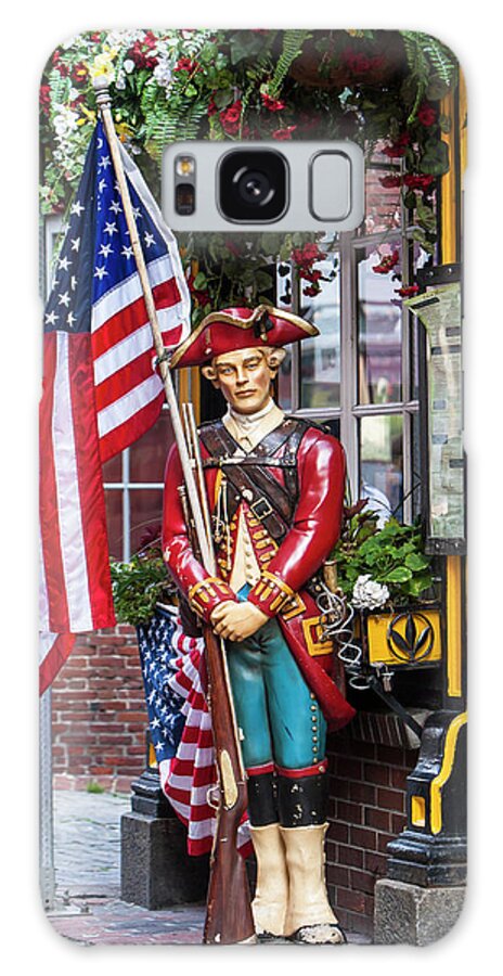Redcoat Galaxy Case featuring the photograph Red Coat holding the American flag 2 by Jason Hughes