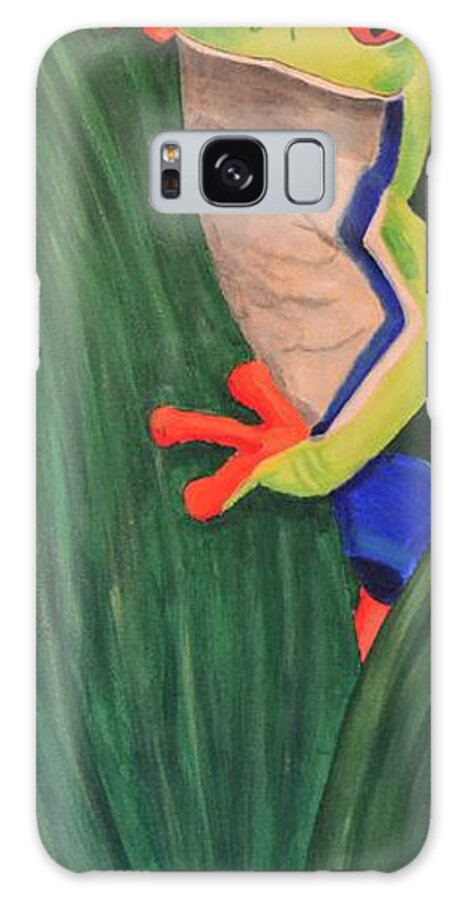 Brazil Galaxy Case featuring the painting Red Eyed Tree Frog by Nancy Sisco