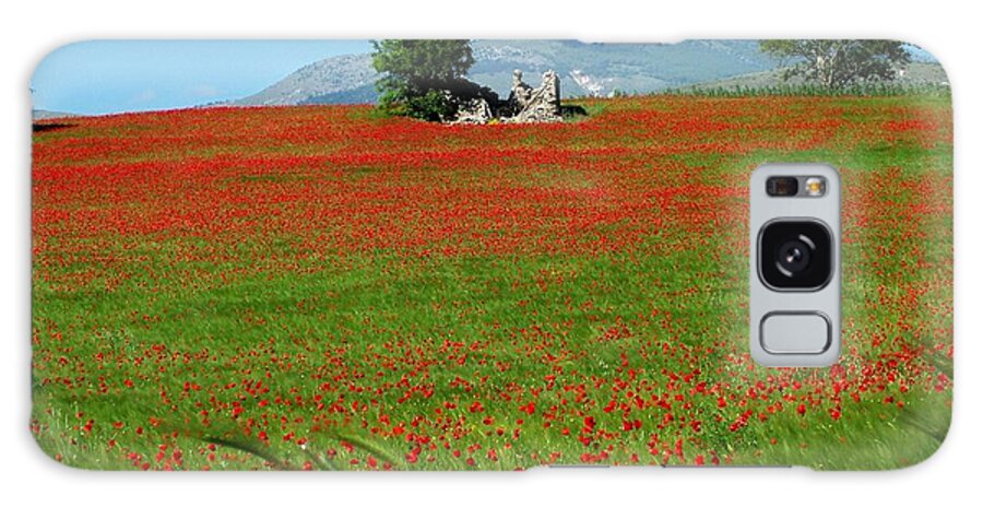 Poppies Galaxy S8 Case featuring the photograph Red Fields by Judy Kirouac