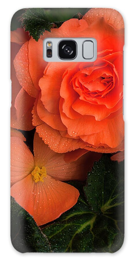 Red Flowers Galaxy Case featuring the photograph Red Giant Begonia Ruffle Form by John A Rodriguez