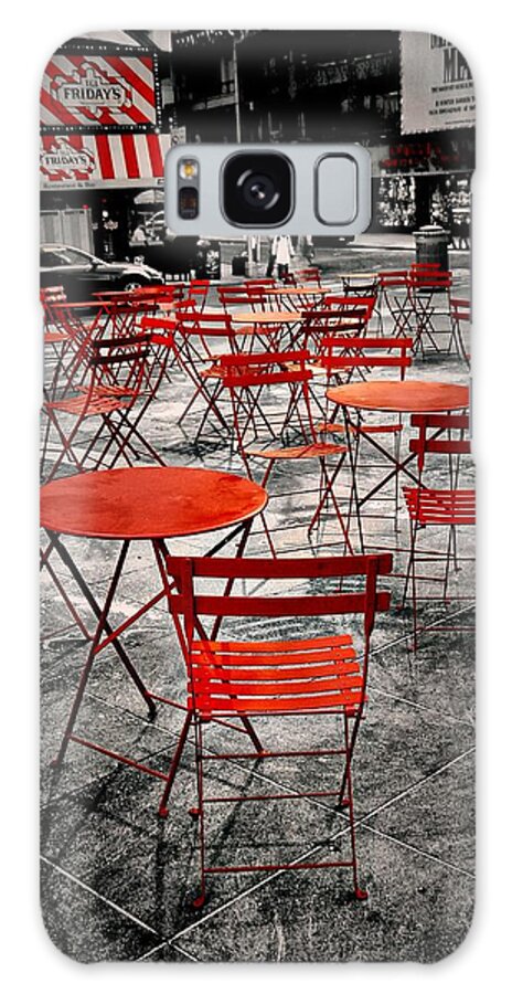 New York City Galaxy Case featuring the photograph Red In My World - New York City by Angie Tirado