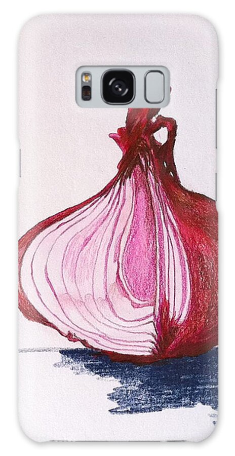 Food Galaxy S8 Case featuring the drawing Red Onion by Sheron Petrie