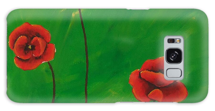 Red Poppies Galaxy S8 Case featuring the painting Red Poppies by Cami Lee