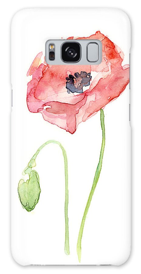 Poppy Galaxy Case featuring the painting Red Poppy by Olga Shvartsur