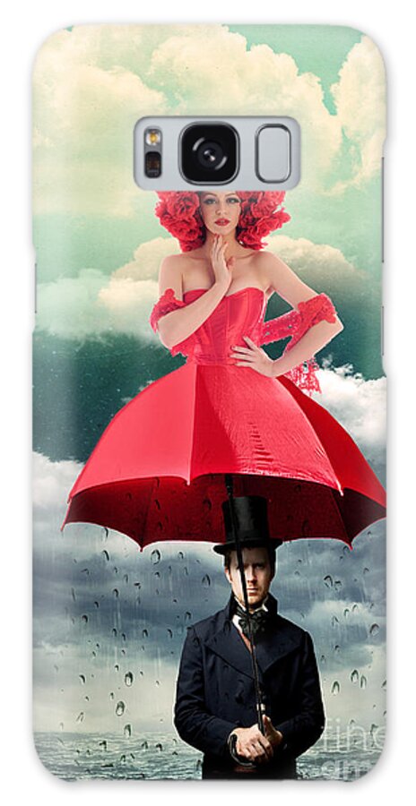 Photomanipulation Galaxy Case featuring the photograph Red Umbrella by Juli Scalzi