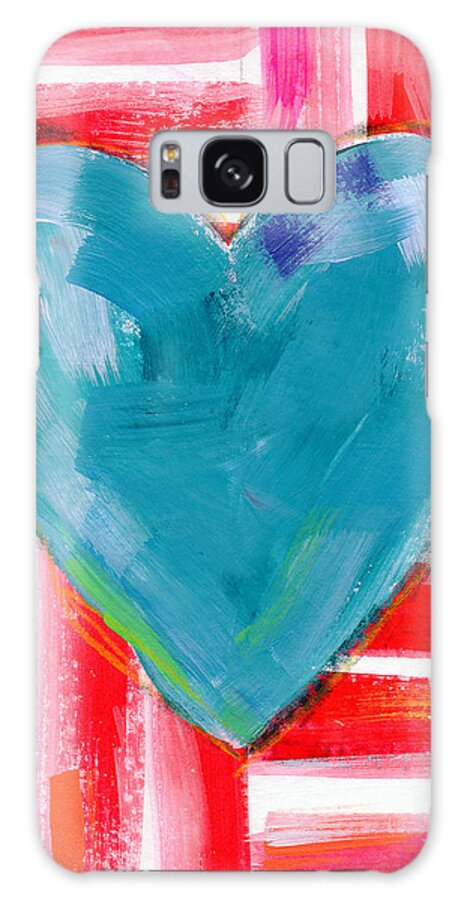 Heart Galaxy Case featuring the painting Red White and Blue Love- Art by Linda Woods by Linda Woods