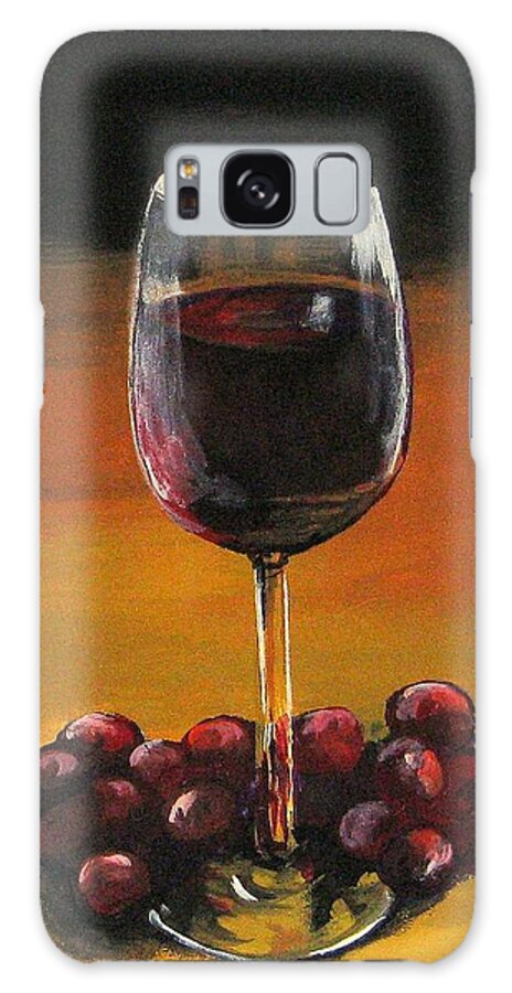 Wine Galaxy S8 Case featuring the painting Red Wine and Red Grapes by Torrie Smiley