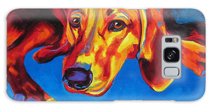 Redbone Galaxy S8 Case featuring the painting Redbone Coonhound by Dawg Painter