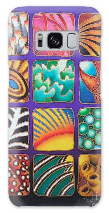 Fiji Galaxy Case featuring the painting Reef Designs IX by Maria Rova