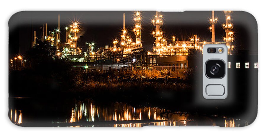 Refinery Galaxy Case featuring the photograph Refinery At Night 1 by Stephen Holst