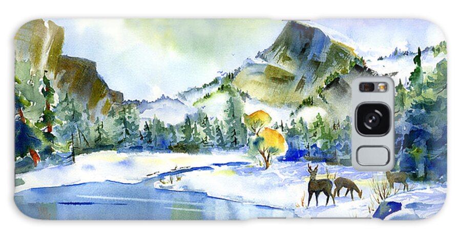 Yosemite Galaxy Case featuring the painting Reflecting Yosemite by Joan Chlarson