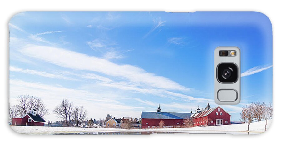 Reflection Galaxy S8 Case featuring the photograph Reflection of a Barn in Winter by Tim Kirchoff