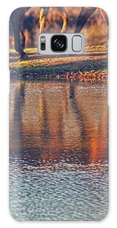 Reflection Galaxy Case featuring the photograph Reflection of Horses Running by Amanda Smith