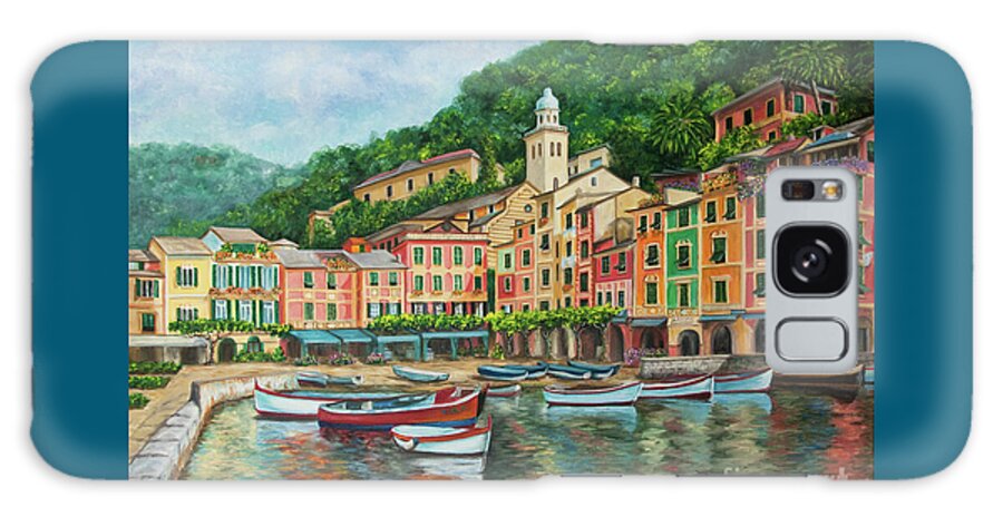 Portofino Italy Art Galaxy Case featuring the painting Reflections Of Portofino by Charlotte Blanchard