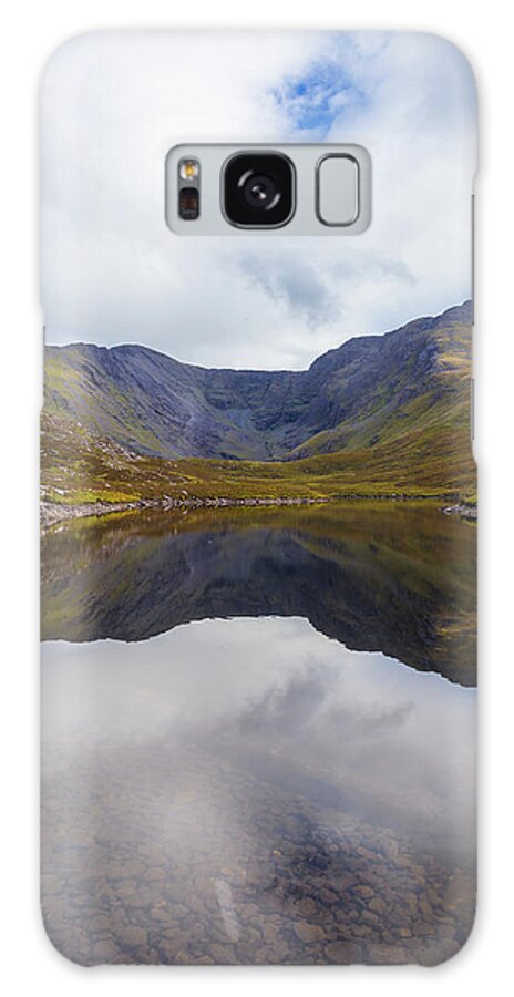 Black Galaxy Case featuring the photograph Reflections of the Macgillycuddy's Reeks in Lough Eagher by Semmick Photo