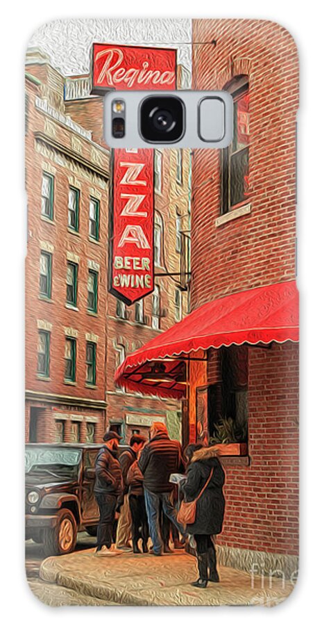 Elizabeth Dow Galaxy Case featuring the photograph Regina Pizza It's Worth the Wait by Elizabeth Dow