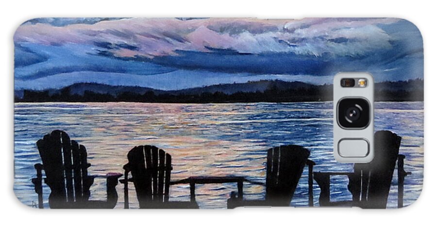 Lawn Chairs Galaxy Case featuring the painting Relax by Marilyn McNish