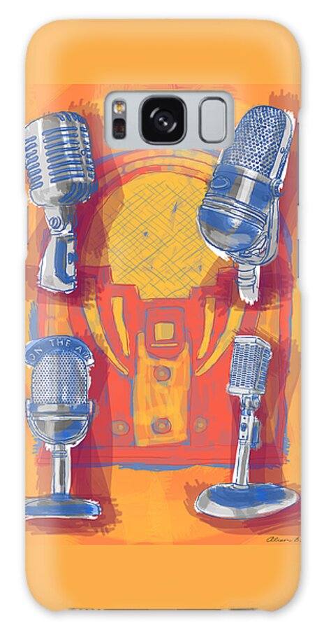 Micorphone Galaxy S8 Case featuring the painting Remembering Radio by Alison Stein