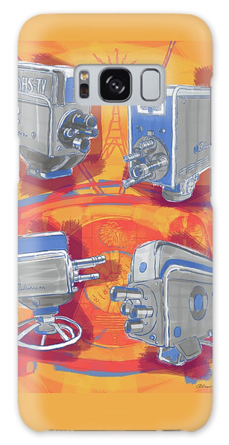 Cameras Galaxy S8 Case featuring the painting Remembering Television by Alison Stein