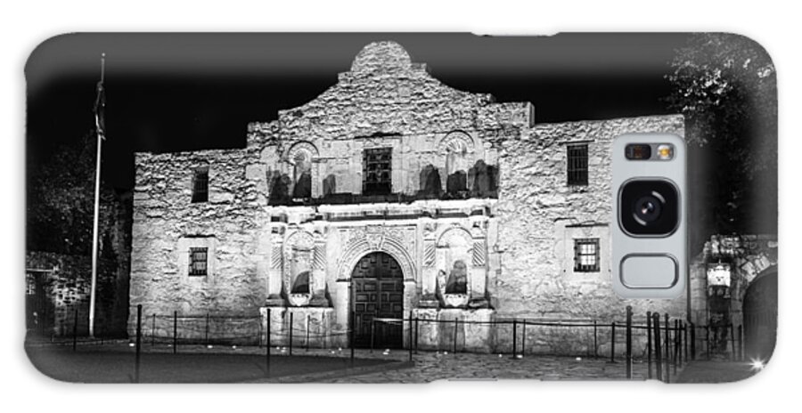 Alamo Galaxy Case featuring the photograph Remembering The Alamo - Black and White by Stephen Stookey