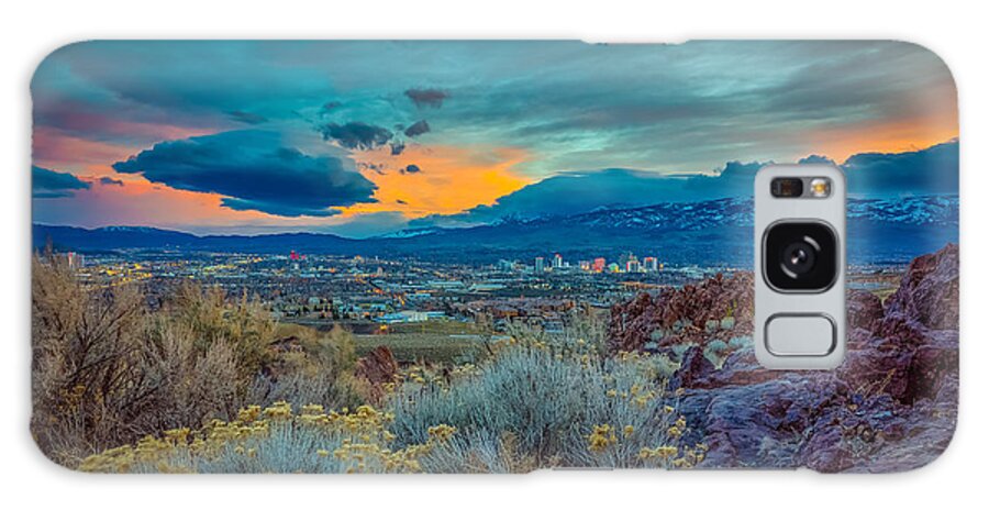 Casinos Galaxy Case featuring the photograph Reno Winter Storm Sunset by Scott McGuire