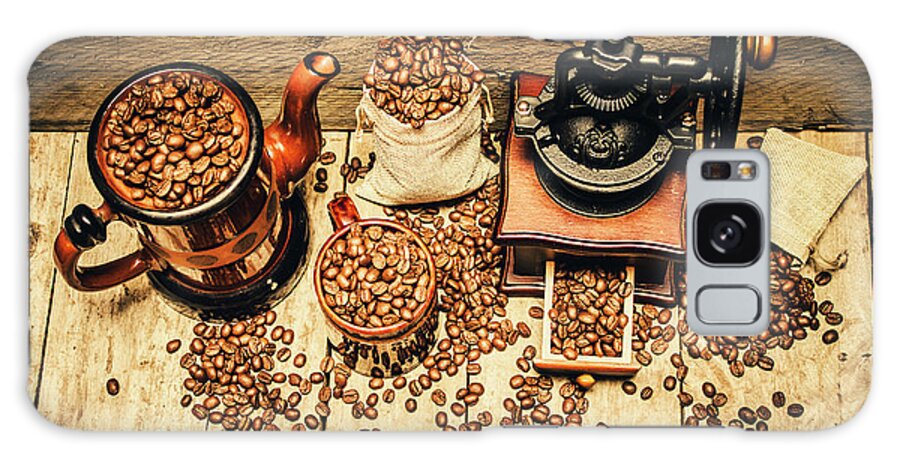 Grinder Galaxy Case featuring the photograph Retro coffee bean mill by Jorgo Photography