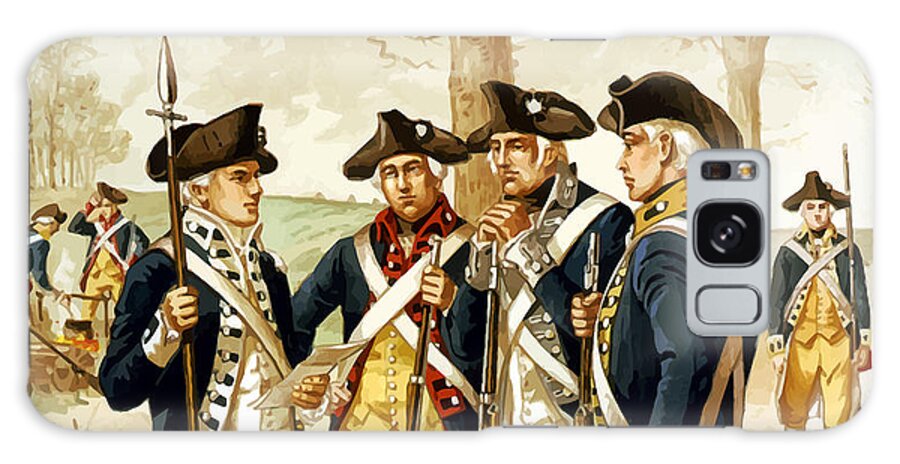 Minutemen Galaxy Case featuring the painting Revolutionary War Infantry by War Is Hell Store