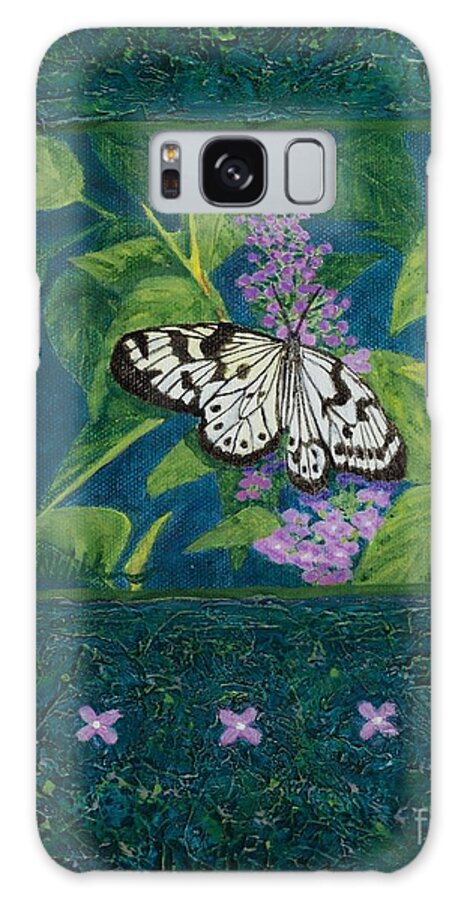 Butterfly Galaxy Case featuring the painting Rhapsody in Blue I by Sandra Neumann Wilderman