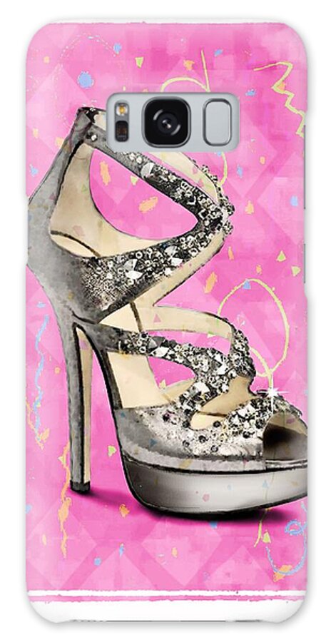 Footwear Galaxy Case featuring the painting Rhinestone Party Shoe by Jann Paxton