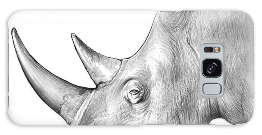 Rhinoceros Galaxy Case featuring the drawing Rhino by Greg Joens