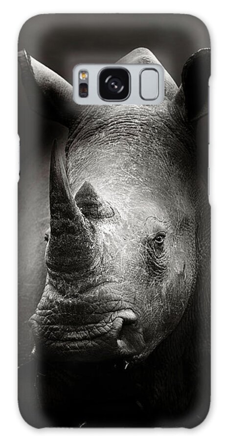 Rhinoceros Galaxy Case featuring the photograph Rhinoceros portrait by Johan Swanepoel