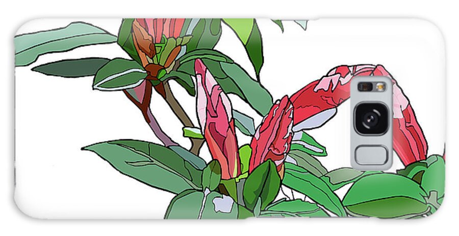 Rhododendron Galaxy Case featuring the painting Rhododendron buds by Jamie Downs